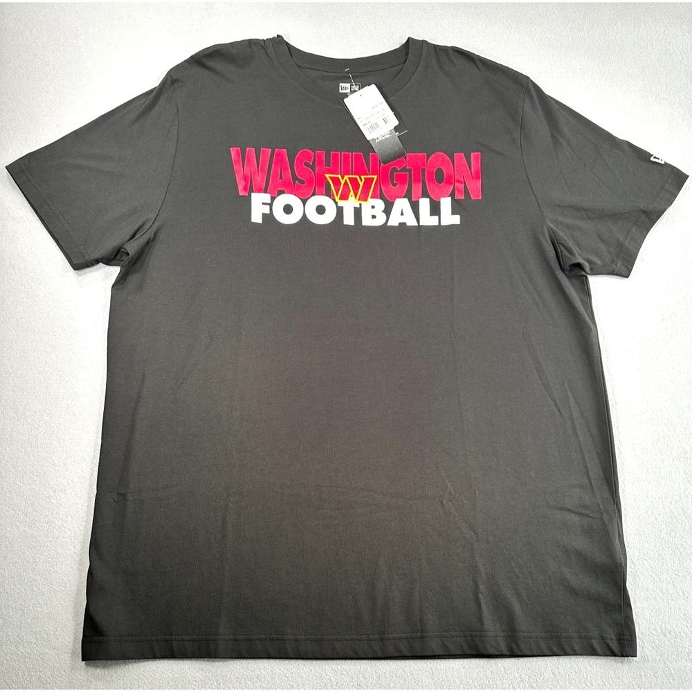 New Era Washington Commanders T Shirt Men's 2XL NFL Black Graphic Tee NWT